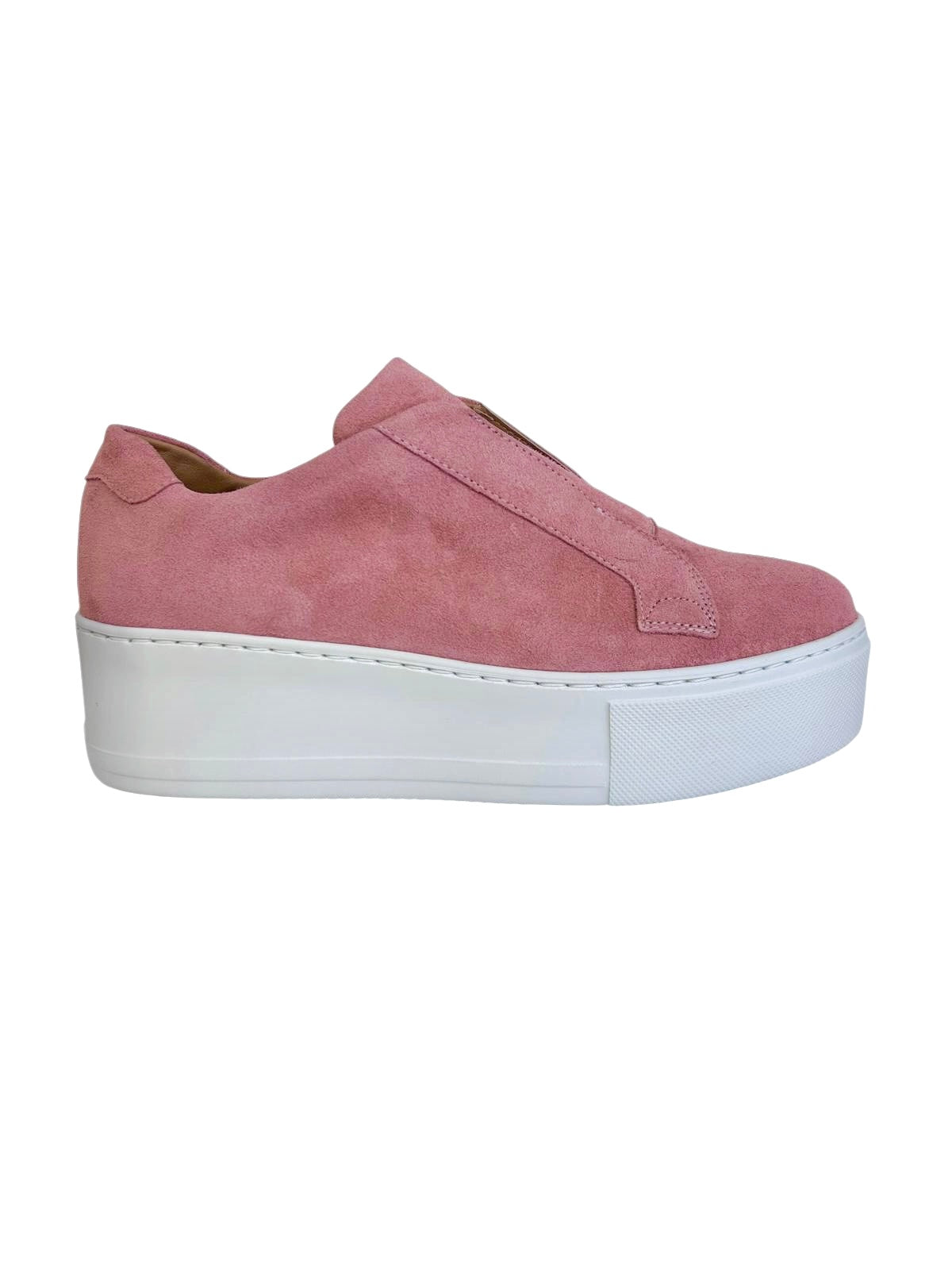 Jane Galland Marie Pink Suede Flatform Trainers Shoes