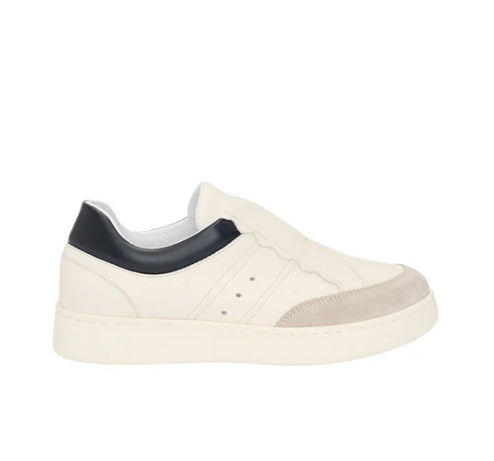 JANE GALLAND white scalloped trainers shoes