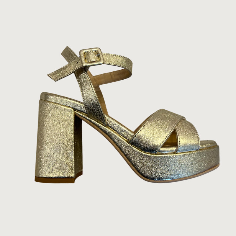 Jane Galland Sandals Gold Leather Shoes