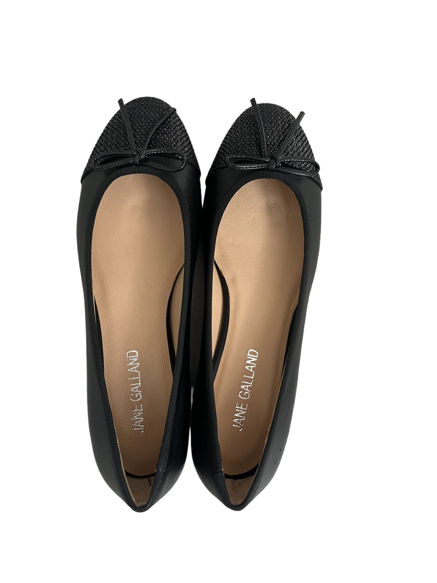 Jane Galland ALICE Black Leather Ballerinas Shoes