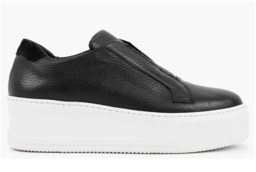 JANE GALLAND Bottolato Nero BLACK Flatform Trainers Leather Shoes