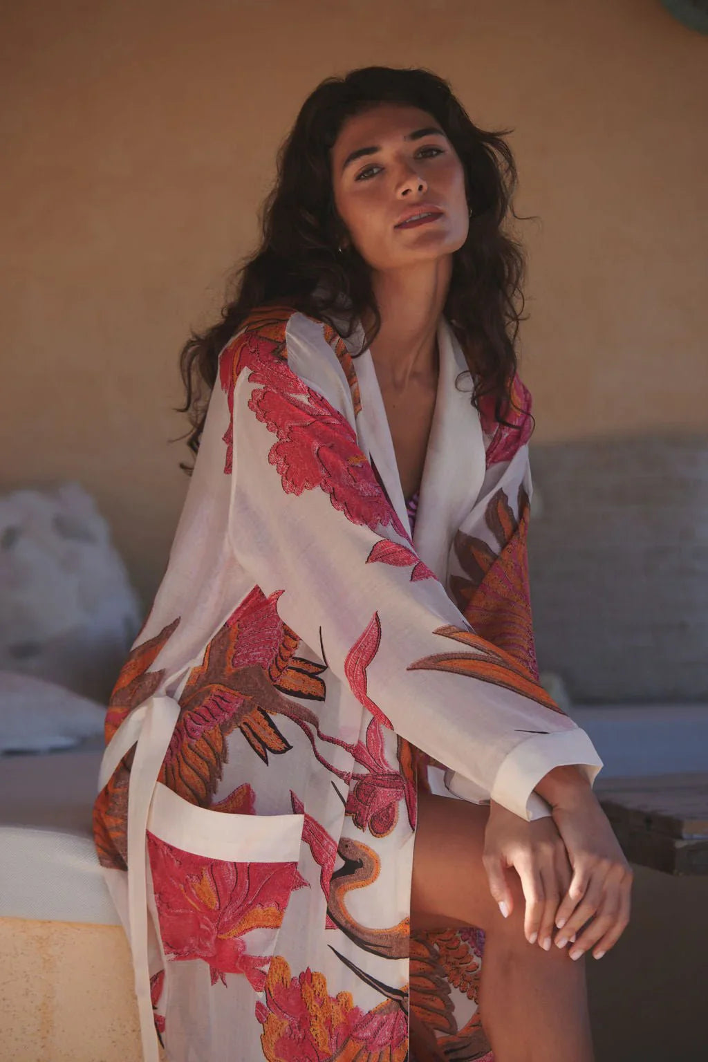 Pandora Robe - Crane Ecru