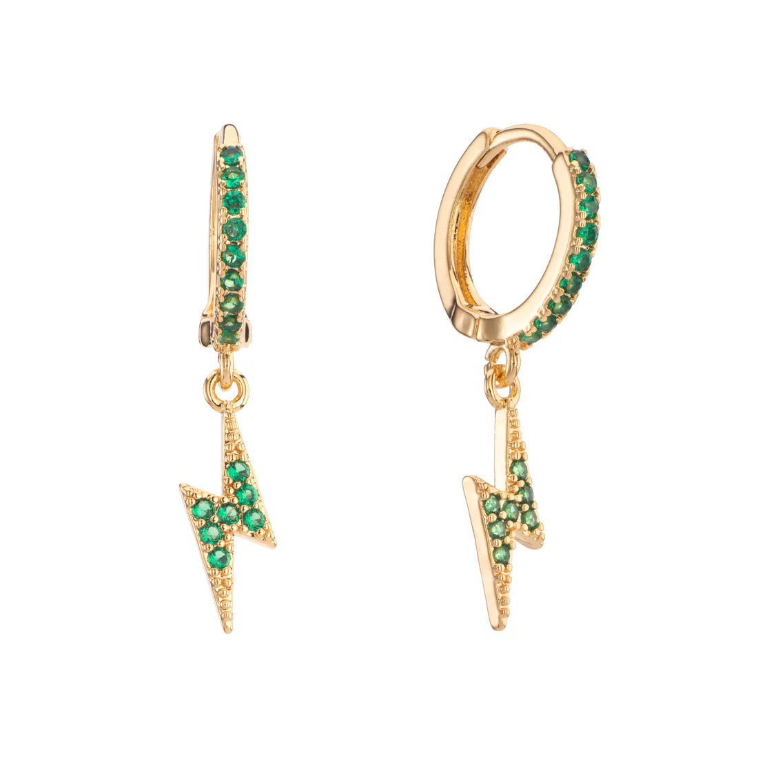 Bijoux De Mimi "Talitha" Lightning Bolt Huggie Earrings