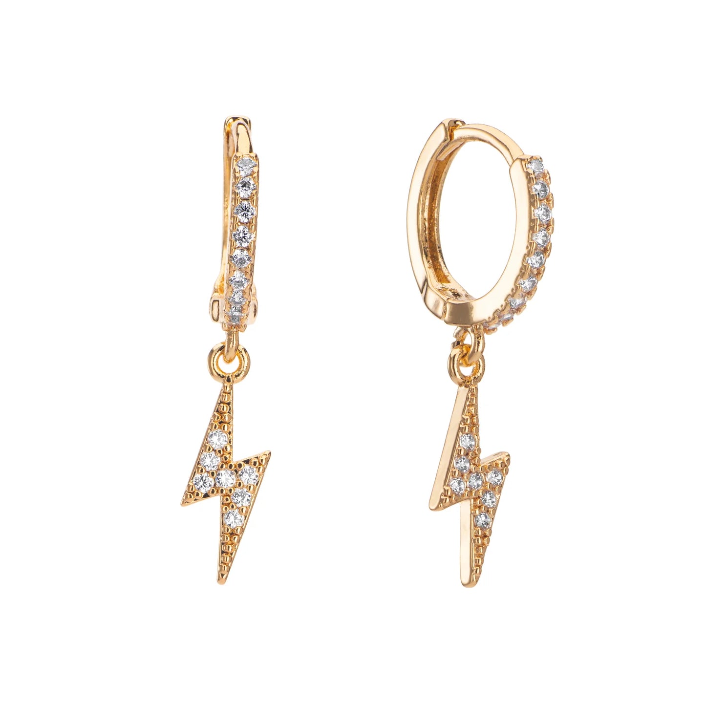 Bijoux De Mimi "Talitha" Lightning Bolt Huggie Earrings