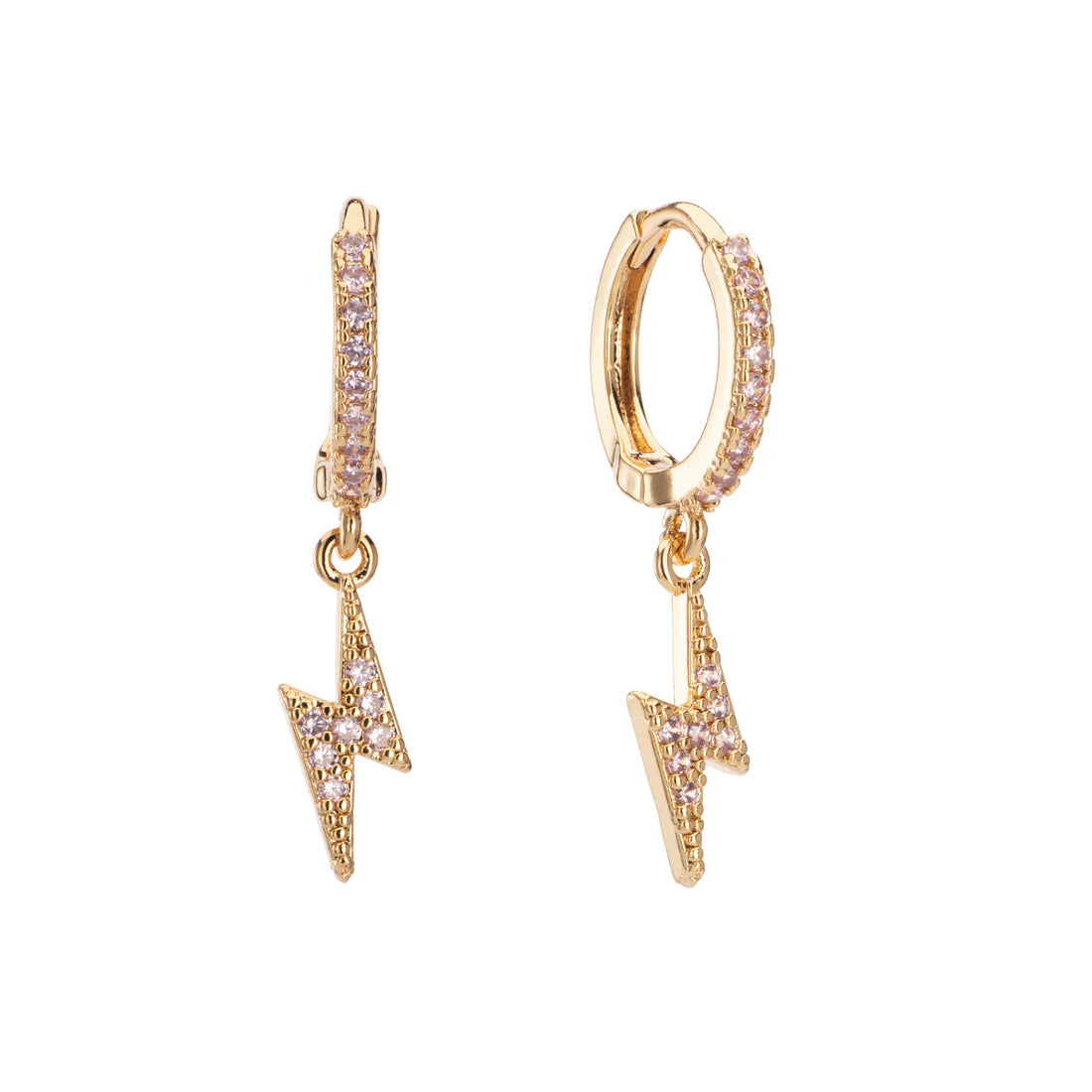 Bijoux De Mimi "Talitha" Lightning Bolt Huggie Earrings