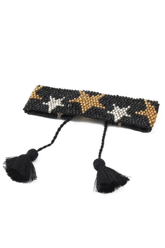 Black Star Beaded Bracelet