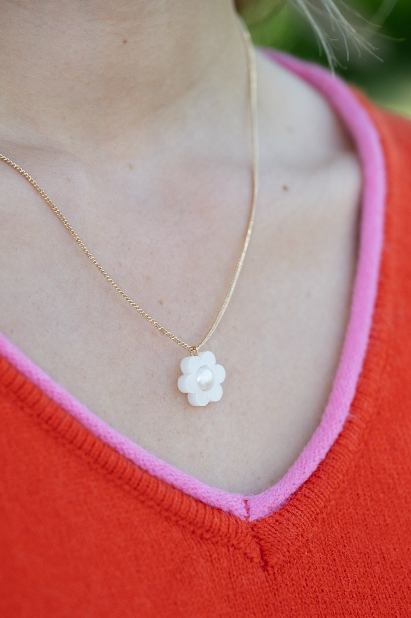 Flower Pearl Necklace