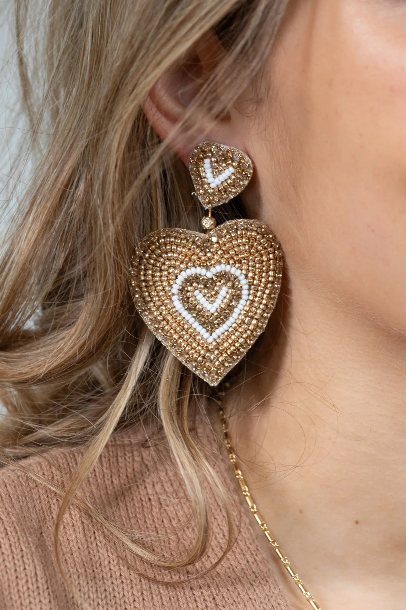 Ripple Heart Earrings