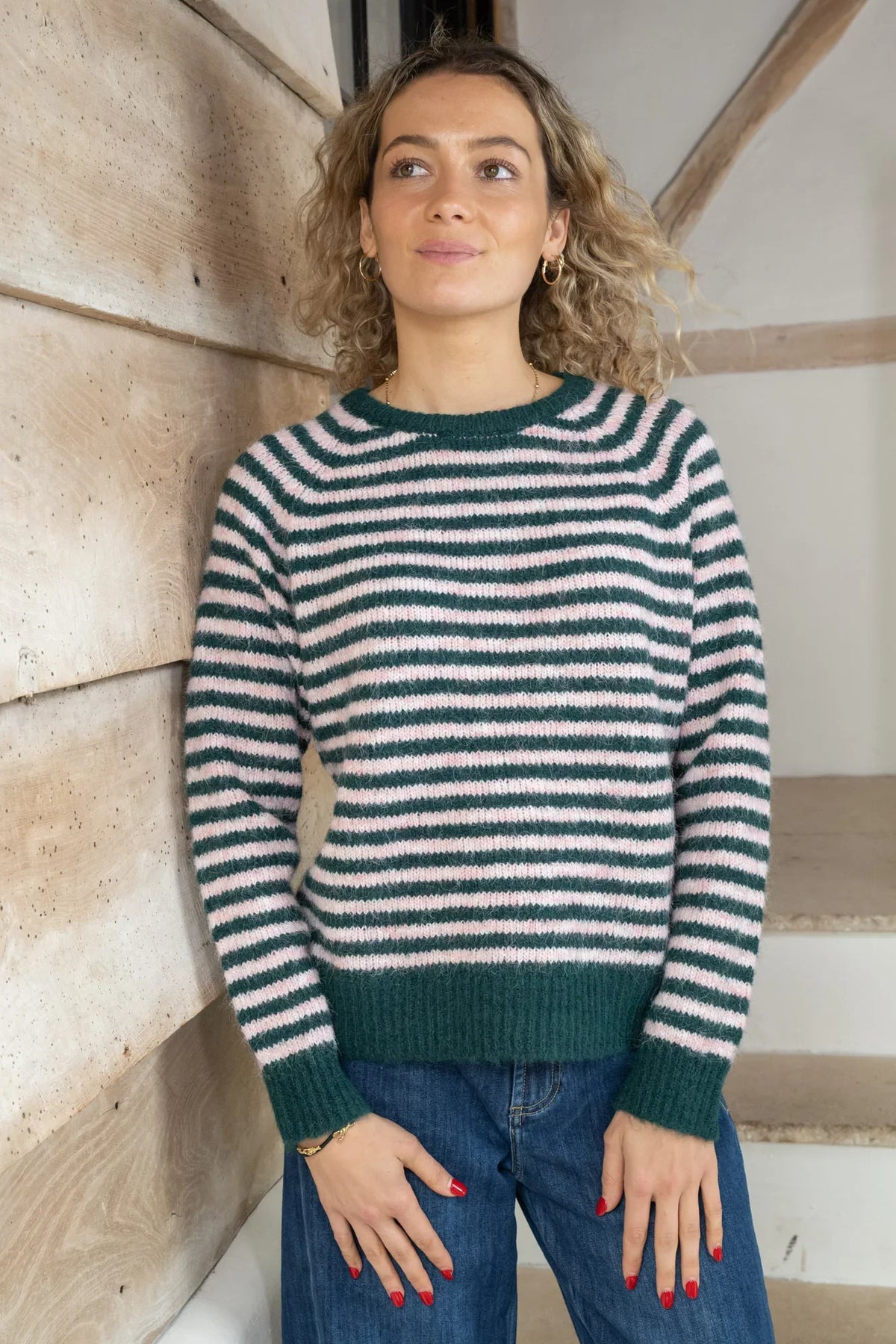 Kayleigh Jersey in Forest Green/Rose
