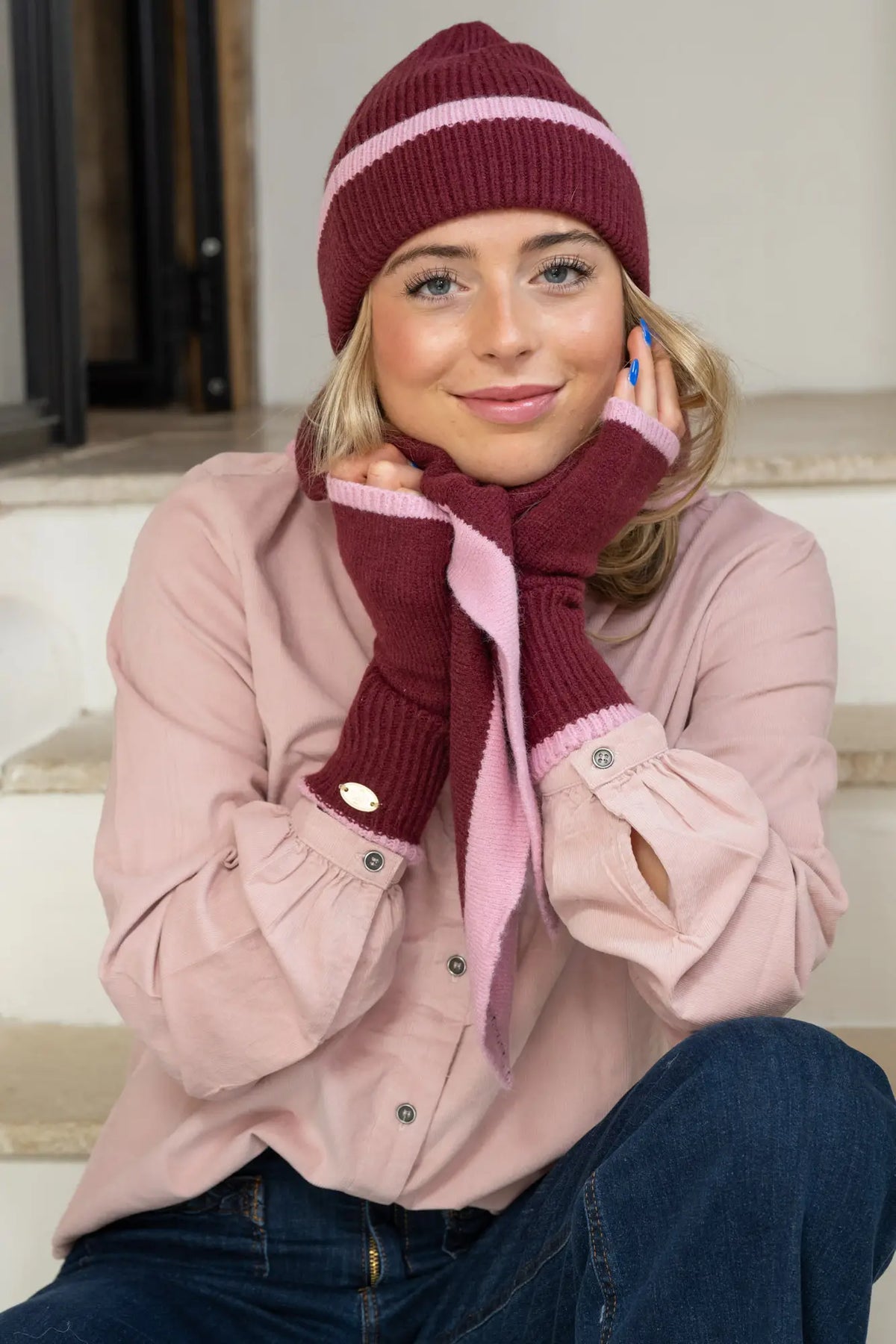 Cece Beanie in Mulberry/Raspberry