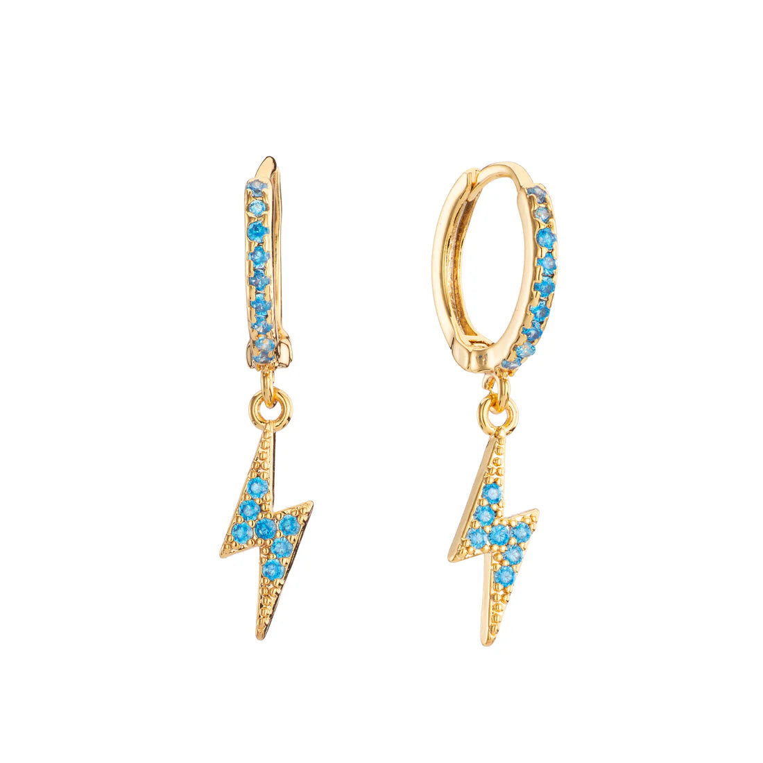Bijoux De Mimi "Talitha" Lightning Bolt Huggie Earrings
