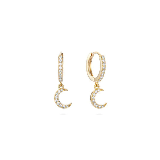 Bijoux De Mimi Tori Moon Huggie Earrings