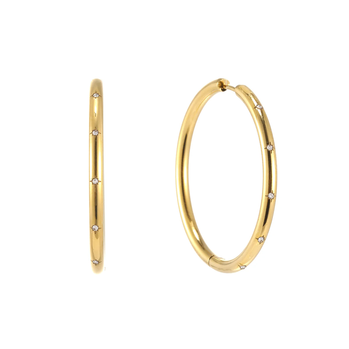 Bijoux de Mimi Hebe Thin Bigger Star Hoop