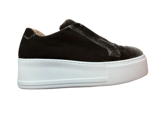 JANE GALLAND velluto talpa velvet grey trainers shoes