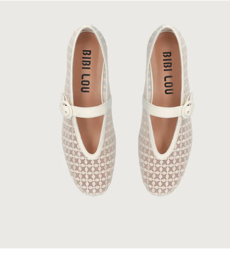 Bibi Lou 644Z74VK mesh off white Ballerinas Shoes (Copy)