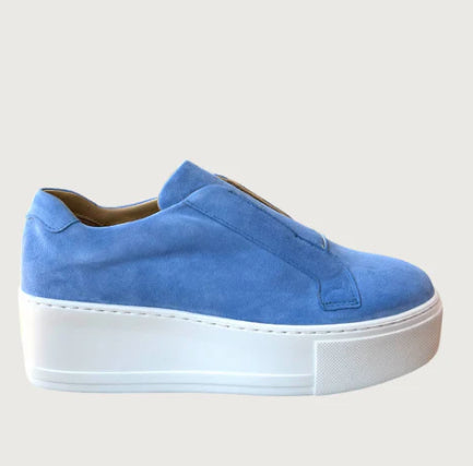 JANE GALLAND blue denim Flatform Trainers Leather Shoes
