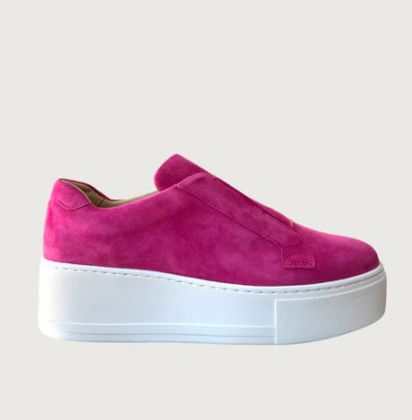 JANE GALLAND pink Flatform Trainers Leather Shoes