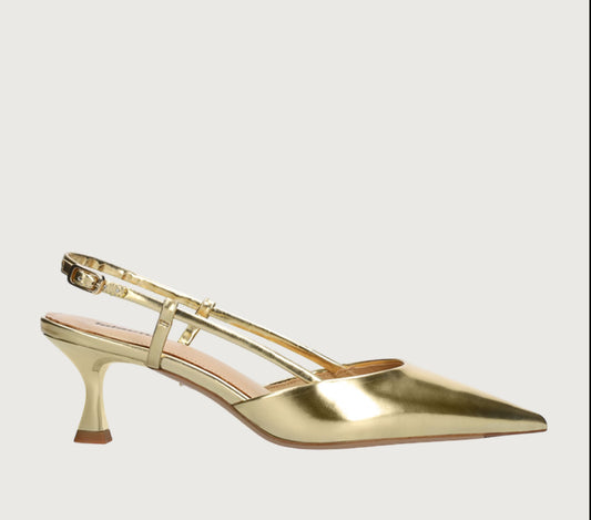 Lola Cruz gold sling back Shoes