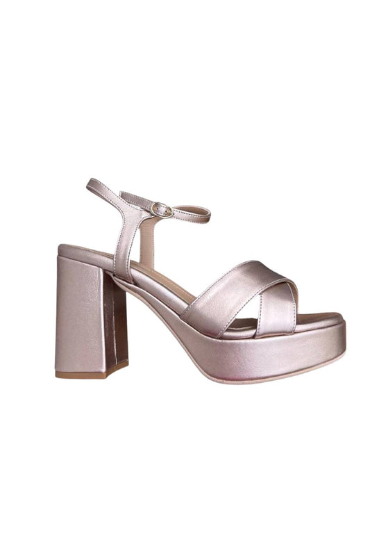 Jane Galland JOSEPHINE Gold Leather Platform Sandals