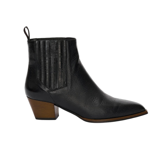 Jane Galland N127 Mino Nero Black Leather Ankle Boots Shoes