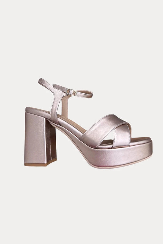 Jane Galland JOSEPHINE Gold Leather Platform Sandals