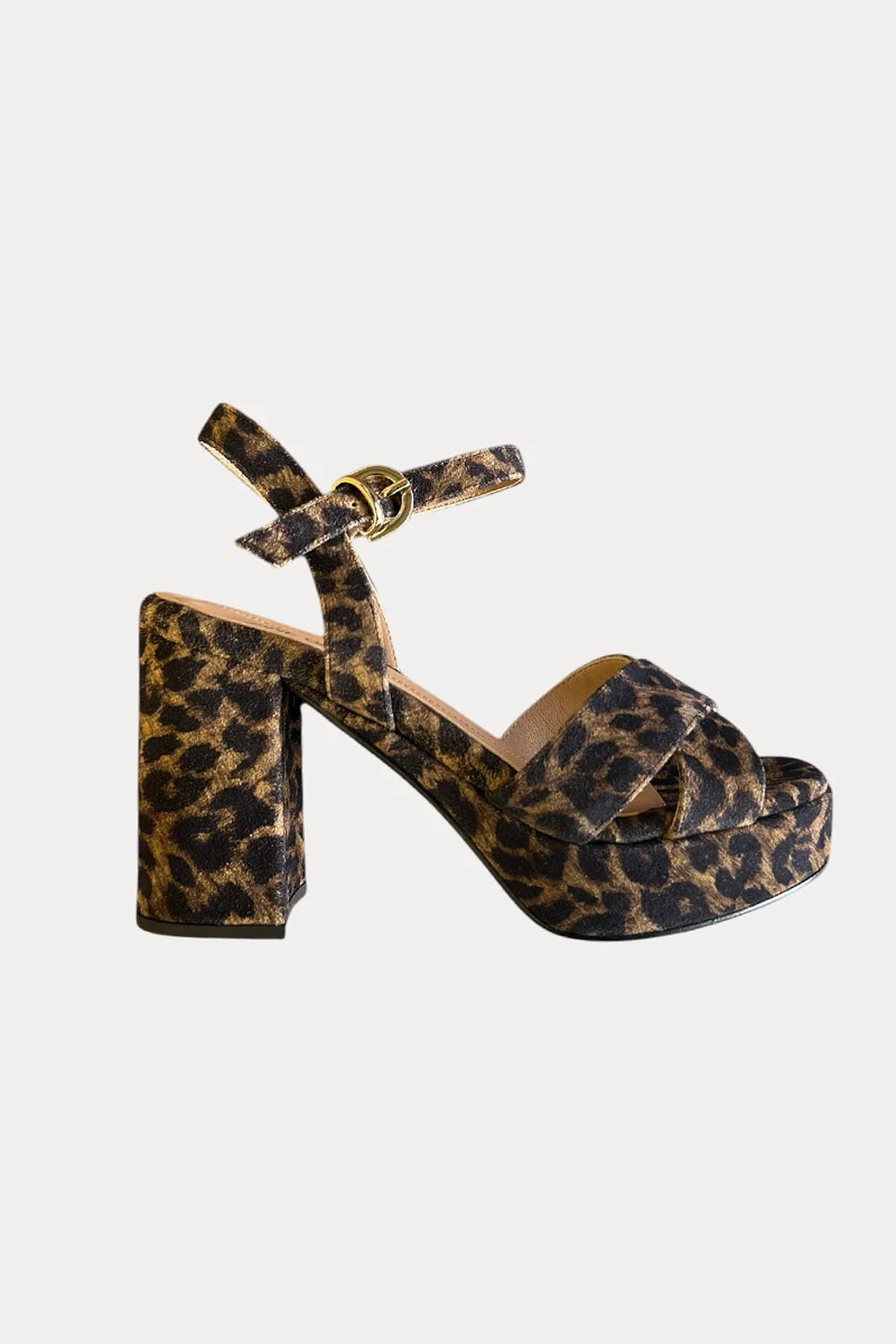 Jane Galland JULIETTE Leopard Leather Platform Sandals