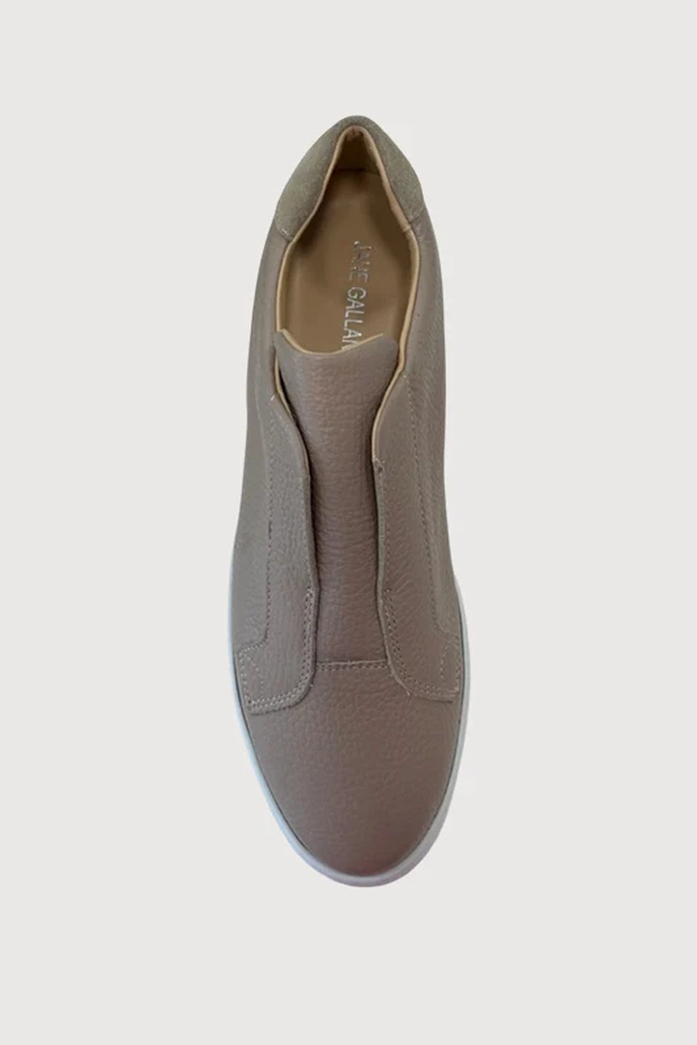 Jane Galland MARIE Taupe Leather Flatform Trainers