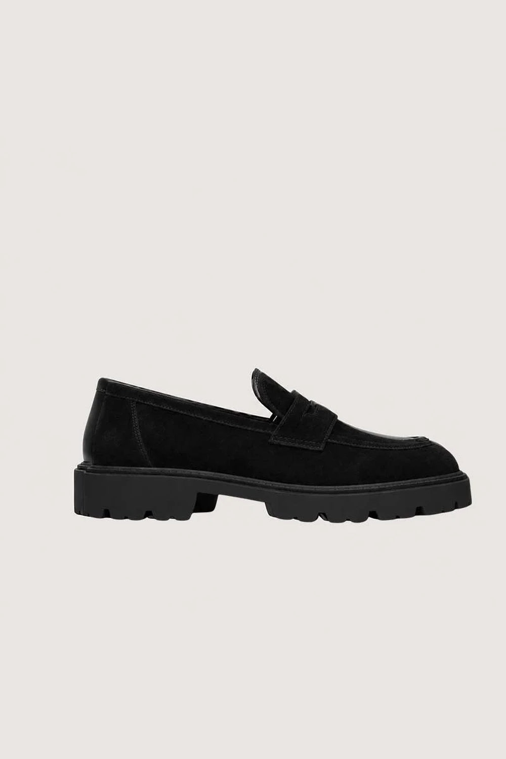 Jane Galland SALLY Black Suede Chunky Loafers