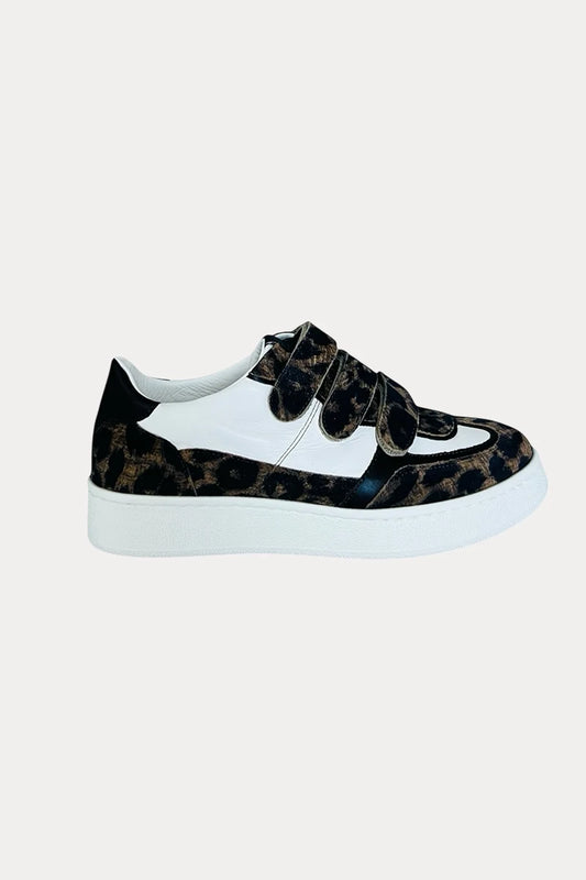 Jane Galland SONJA Leopard Velcro Trainers