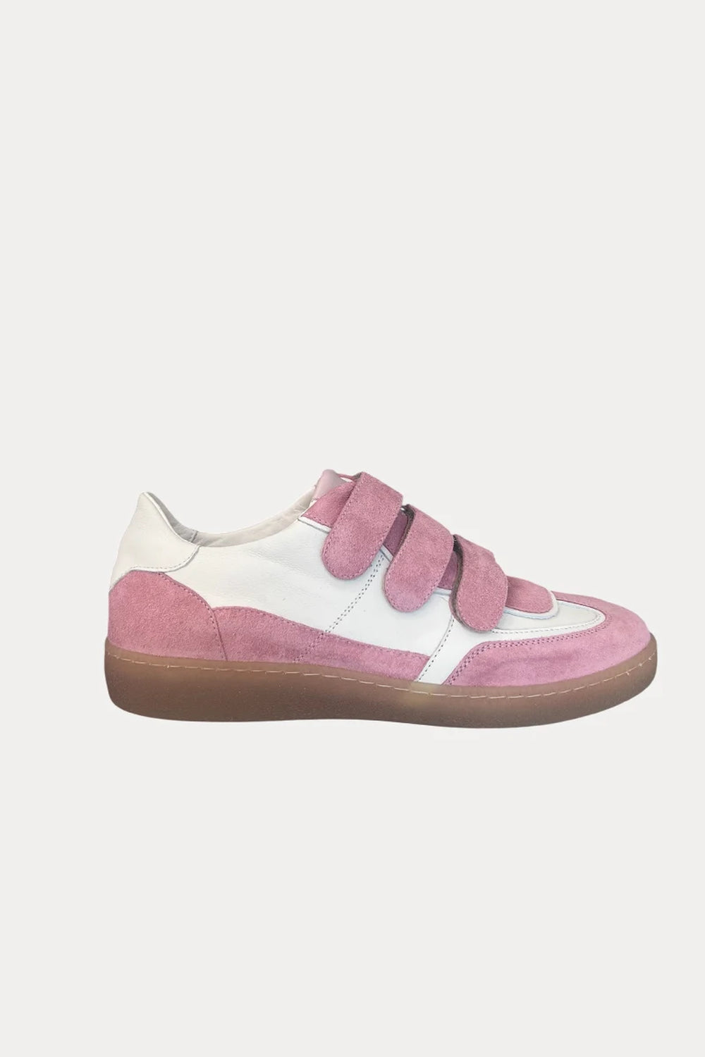 Jane Galland SONJA Pink Suede Velcro Trainers