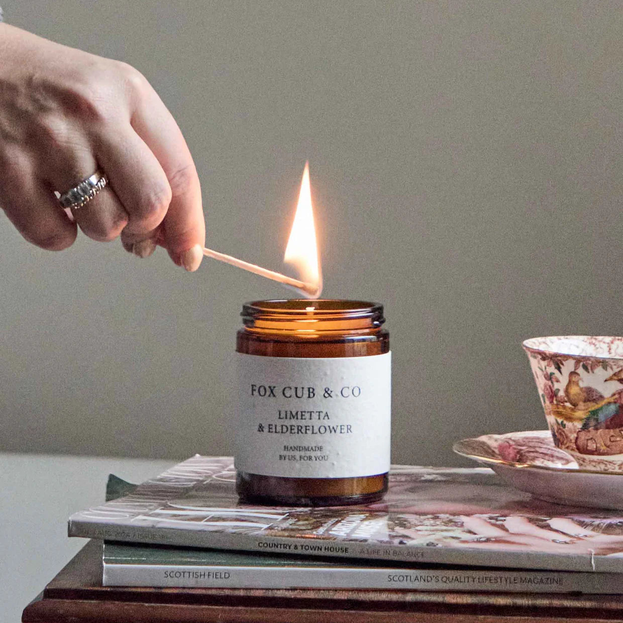 Fox & Cub Candle Small
