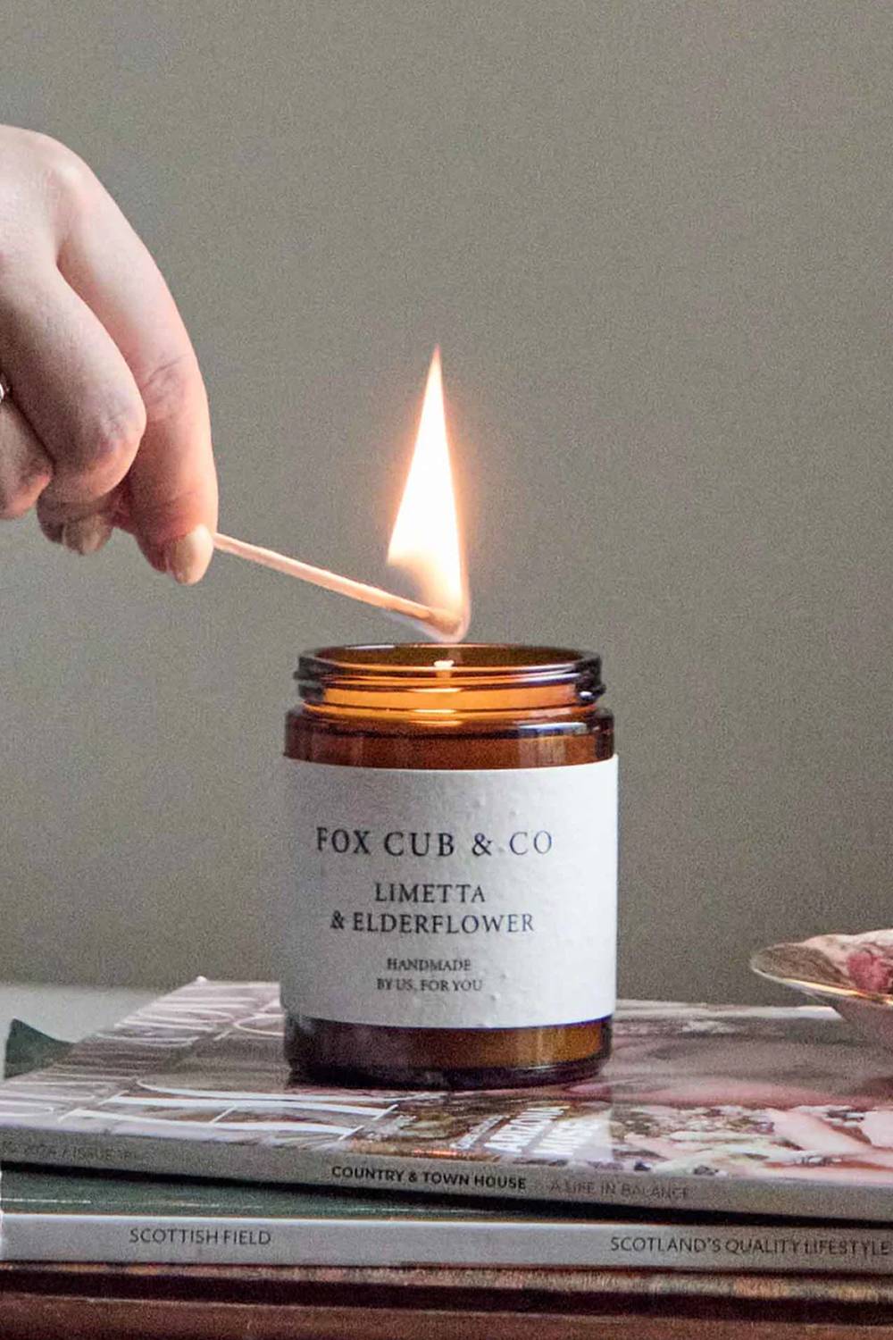 Fox & Cub Candle Small
