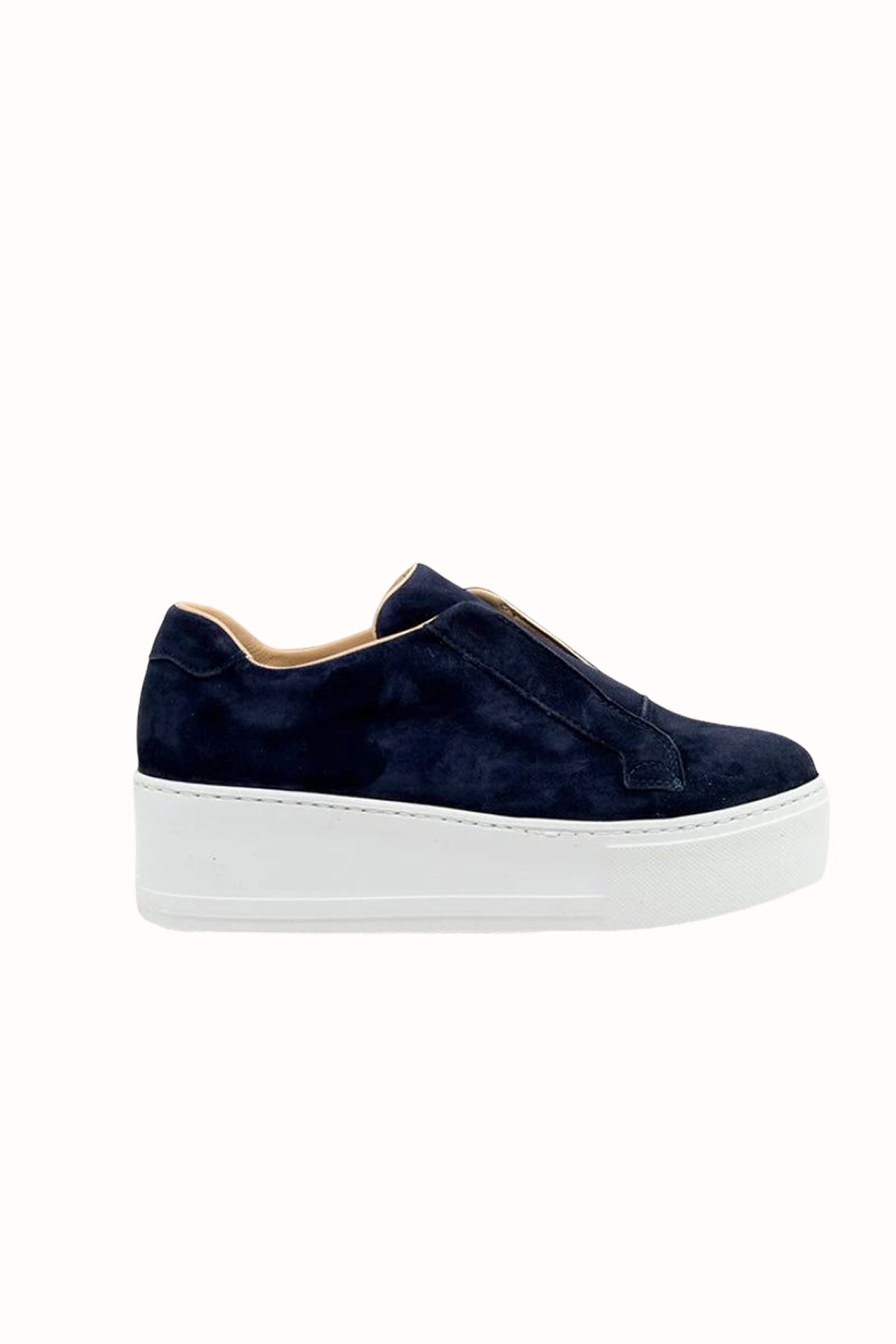 Jane Galland Marie Navy Suede Flatform Trainers