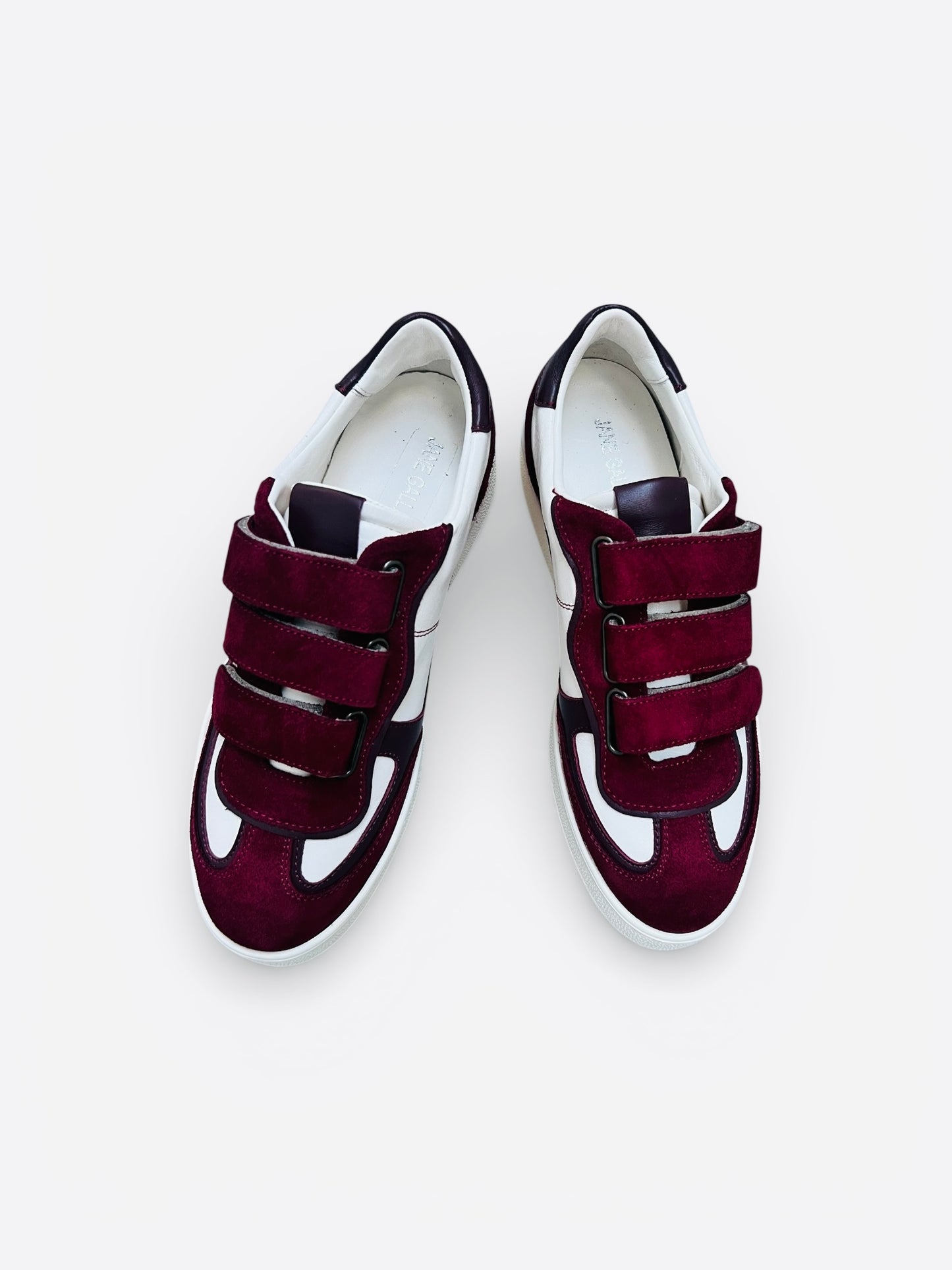 Jane Galland SONJA Bordeaux Velcro Trainers Shoes
