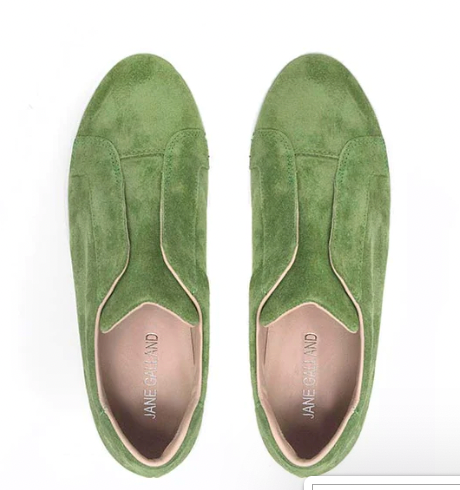 JANE GALLAND Flatform Trainers GREEN Suede Shoes