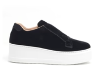 JANE GALLAND BLACK SUEDE Flatform Trainers Leather Shoes