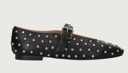 Bibi Lou NAILA Black with STUDS Ballerinas Shoes