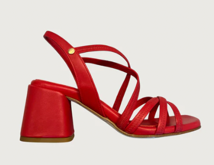 Jane Galland Sandals Red Leather Shoes
