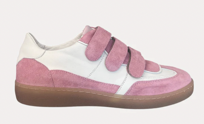 Jane Galland SONJA Pink Suede Velcro Trainers Shoes