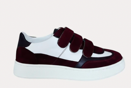 Jane Galland SONJA Bordeaux Velcro Trainers Shoes